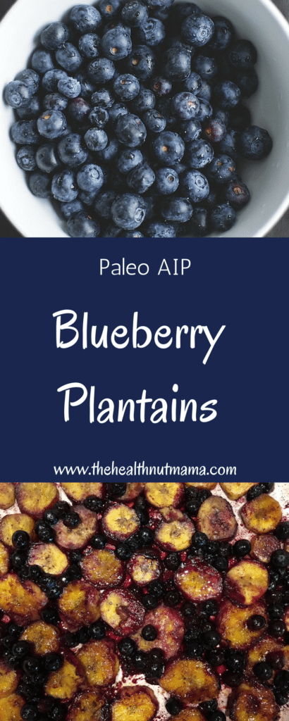 A delicious quick & easy side for breakfast! You won't even miss blueberry pancakes! A cross between blueberry pancakes & blueberry cobbler! (AIP, Paleo) www.thehealthnutmama.com