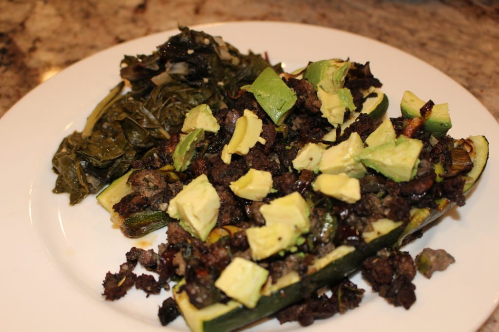 Paleo AIP Stuffed Zucchini Boats -Perfect way to use up all that summer squash & zucchini, not only delicious but pretty too! -www.thehealthnutmama.com