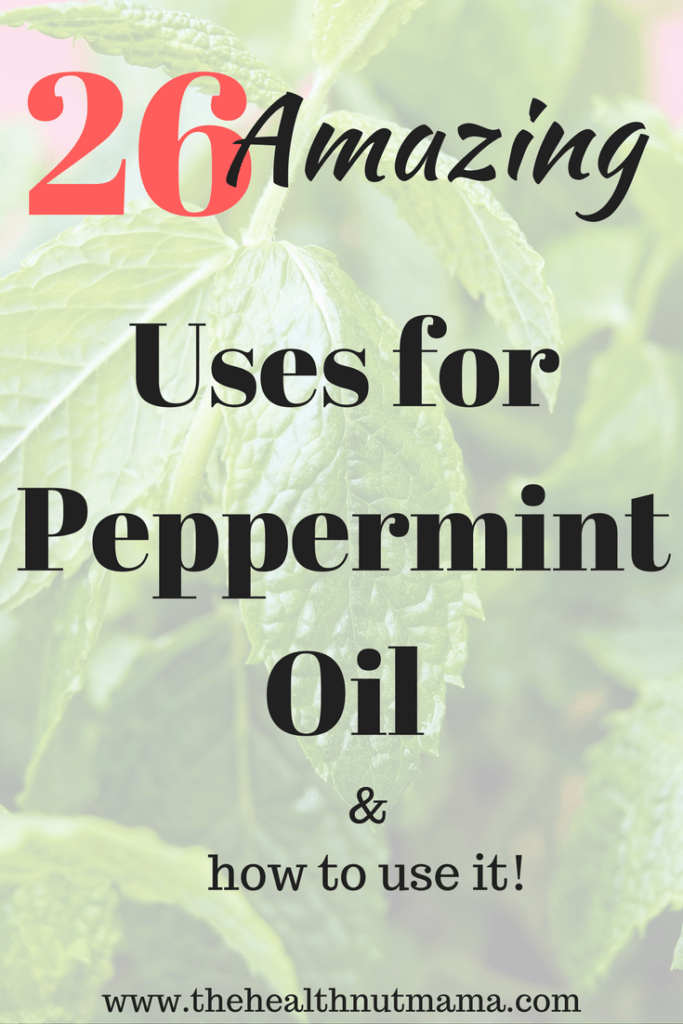 26 Amazing Uses & Benefits of Peppermint Oil. From relieving headaches, muscle & joint pain to relieving allergy symptoms & getting rid of spiders. www.thehealthnutmama.com