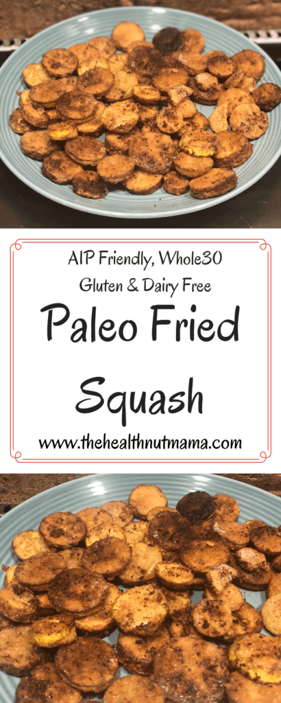 Paleo Fried Squash is a delicious healthy alternative to Southern Fried Squash. Just like Grandma use to make! Whole 30 compliant, AIP Friendly, Gluten & Dairy Free. #Paleo #AIPfriendly #whole30 #glutenfree #dairyfree #friedsquash #squash www.thehealthnutmama.com