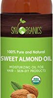 Sweet Almond Oil by Sky Organics 16oz- 100% Pure, Cold-Pressed, Organic Almond Oil. Great As Baby Oil- Anti- Wrinkles- Anti-Aging. Almond Oil- Carrier Oil for Massage.Bath Pearl & Flakes