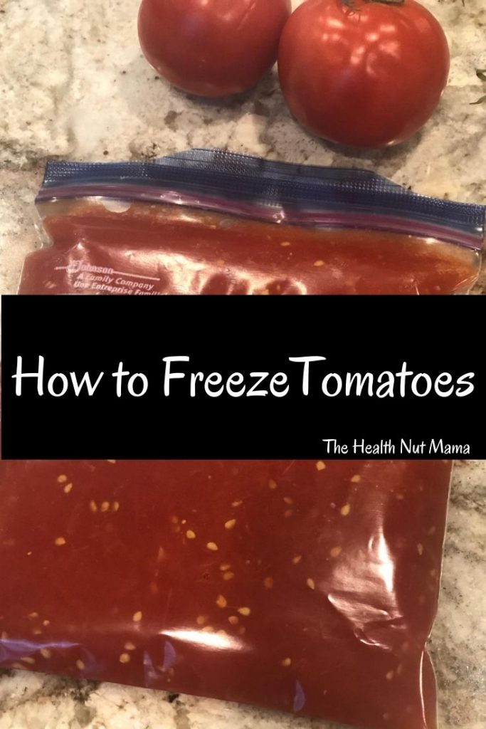 Learn How to Freeze Tomatoes for long term storage so that you can preserve all those wonderful tomatoes that are so abundant this season. #howtofreezetomatoes #tomatoes #longtermstorage #paleo #howto #freezingtomatoes #thehealthnutmama